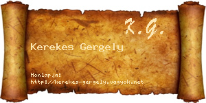 Kerekes Gergely névjegykártya